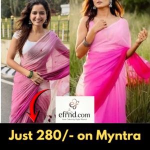 Ashika Ranganath latesh saree outfit by efrnd.com